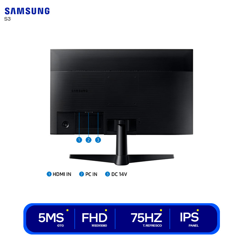 MONITOR PLANO 27” SAMSUNG FHD HDMI/VGA/DISP 2