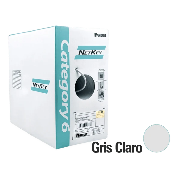 CAJA CABLE NK 305M CAT6 UTP 24AWGCM GRIS 2