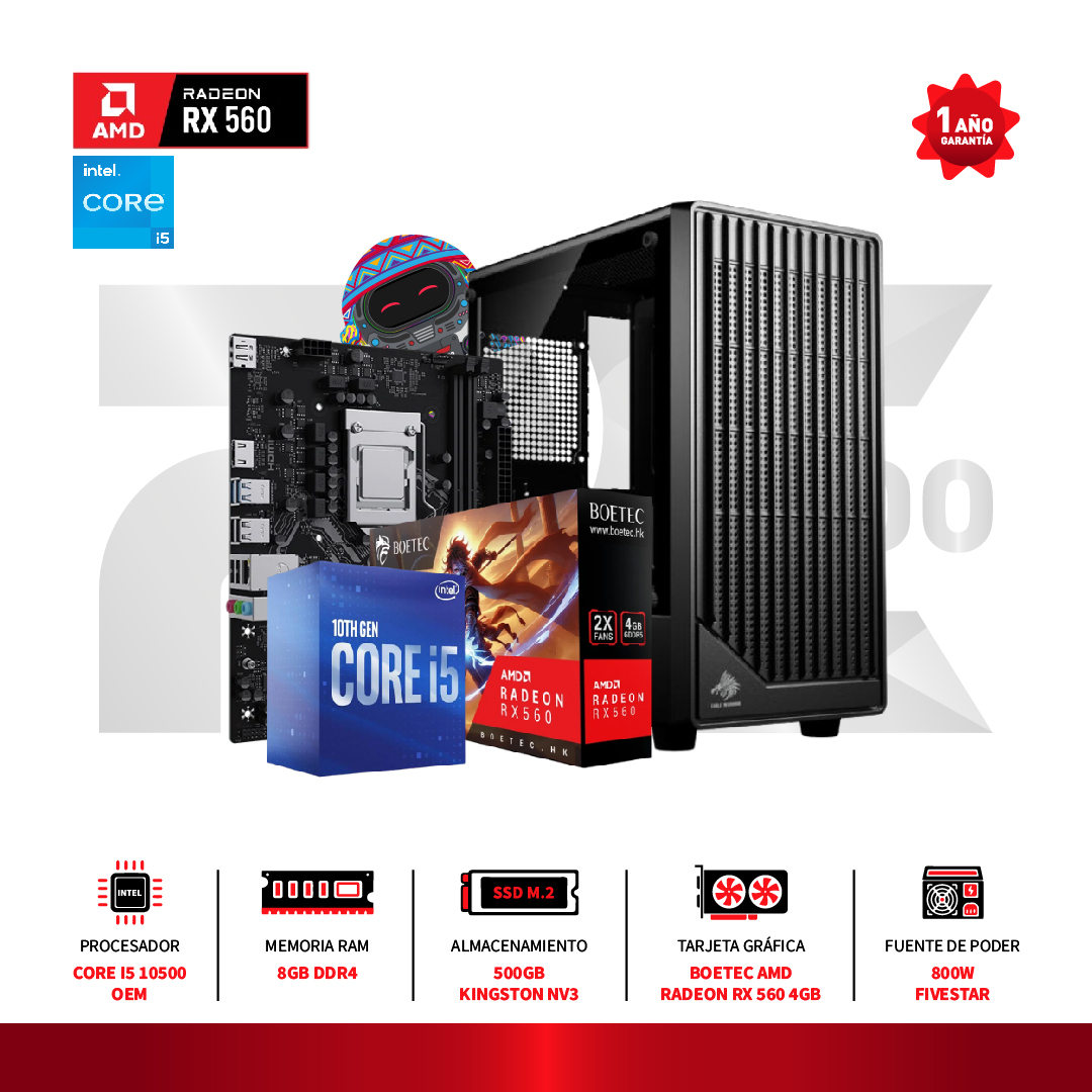 PC GAMER INTEL CORE I5 10500 - RX 560 4GB