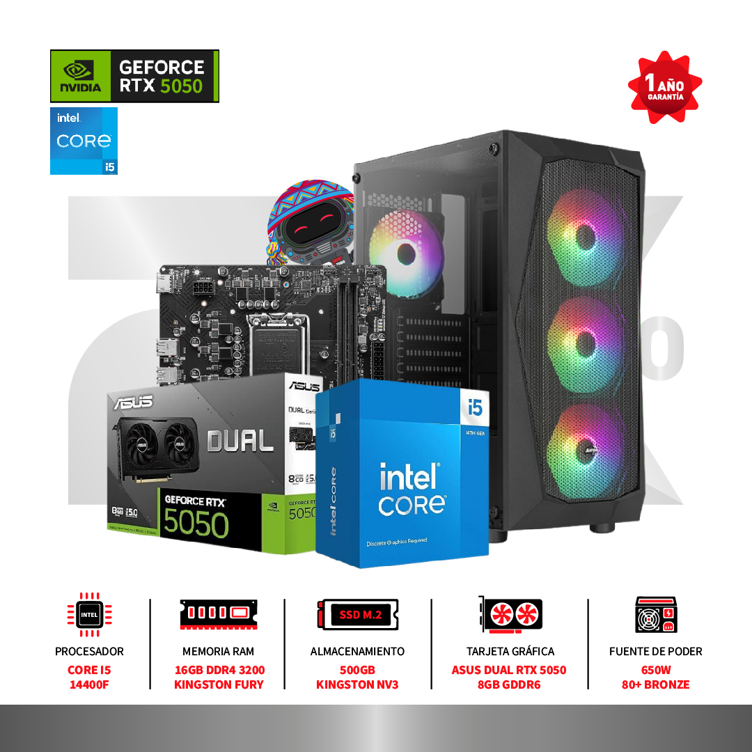 PC GAMER INTEL CORE I5 14400F - RTX 5050