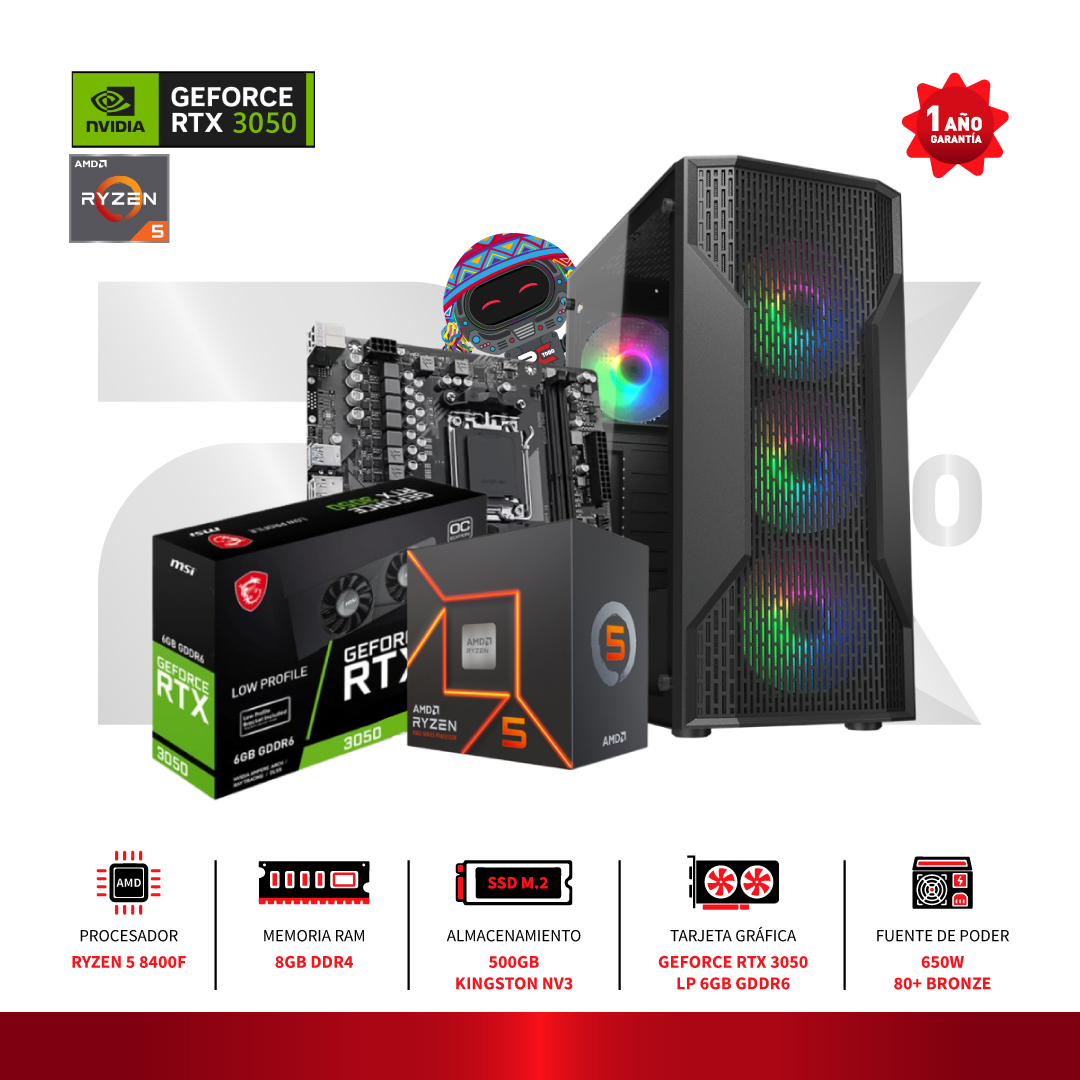 PC GAMER AMD RYZEN 5 8400F - RTX 3050