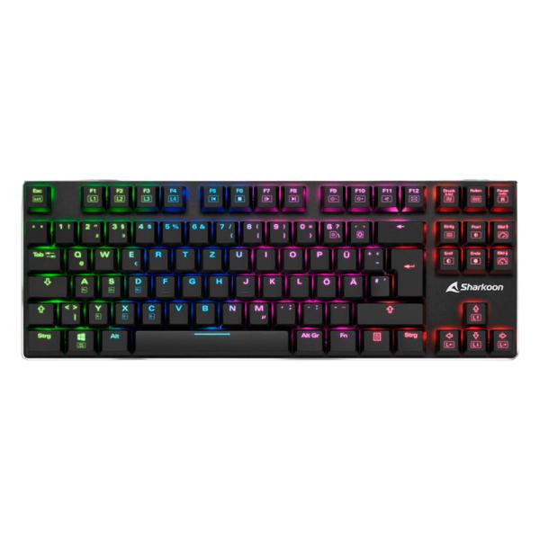 TECLADO GAMING RGB SHARKOON PUREWRITER TKL MECANICO alámbrico USB inglés SWITCH ROJO 4044951021505