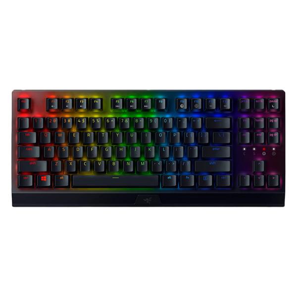 TECLADO GAMING RGB RAZER BLACKWIDOW V3 TKL mecánico alámbrico USB inglés SWITCH AMARILLO RZ03-03491800-R3M1