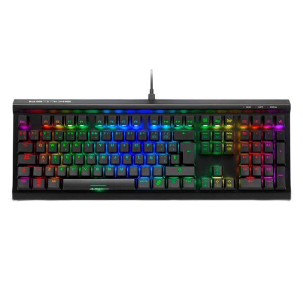 TECLADO GAMING RGB SHARKOON SKILLER SGK60 mecánico alámbrico USB ESPAñOL SWITCH ROJO 4044951033515