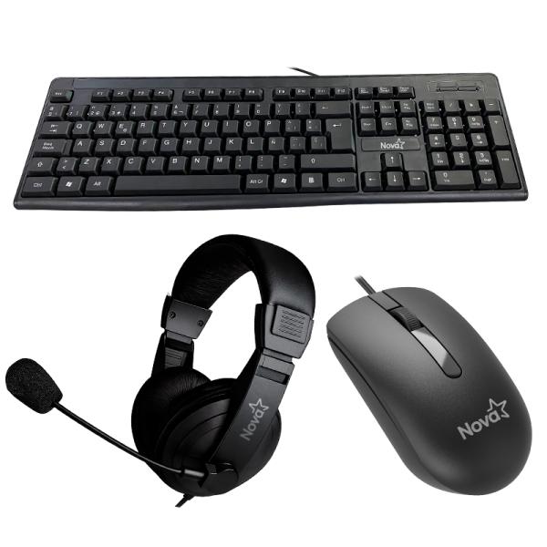 TECLADO MOUSE Y HEADSET NOVA USB KB5982U0002C