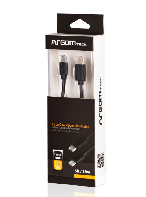 CABLE ARGOM TYPE C TO MICRO USB M/M 6F/1.8M ARG-CB-0065