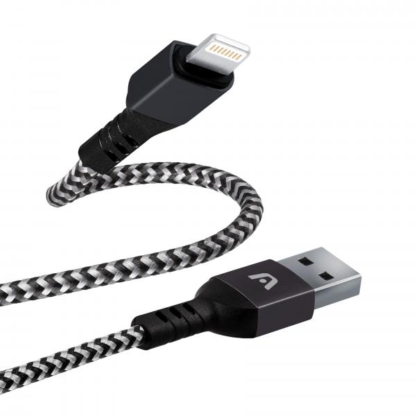 CABLE ARGOM DURA FORMA LIGHTNING A USB 2.0 1.8M/6FT BLACK ARG-CB-0023BK