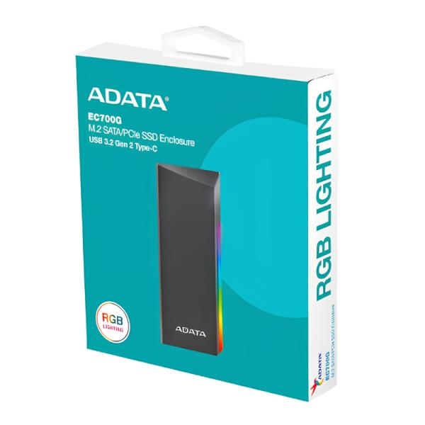 ENCAPSULADOR USB 3.2 GEN2 USB C ADATA EC700G M.2 5V AEC700GU32G2-CGY