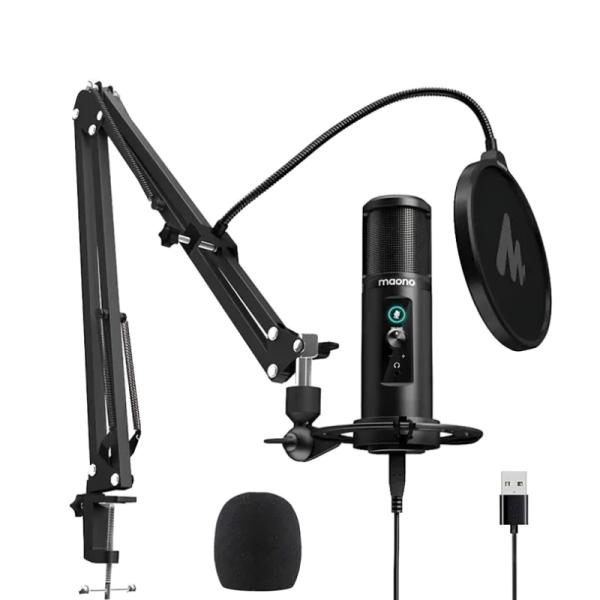 micrófono GAMING MAONO AU-PM422 USB / 3.5MM 192KHZ / 24-BIT CON PEDESTAL