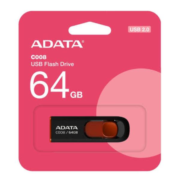 MEMORIA USB 64GB ADATA  AC008 USB-A 2.0 AC008-64G-RKD