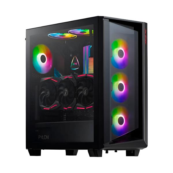 CASE GAMING RGB XPG ADATA BATTLECRUISER MID TOWER VENTILADORES 4 DE 120MM CON VIDRIO LATERAL Y MALLA FRONTAL CRUISERST-BKCWW