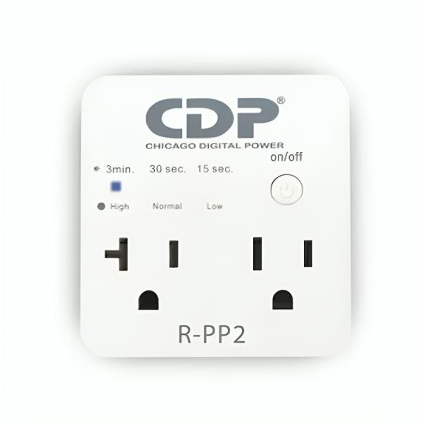 PROTECTOR DE VOLTAHE CDP R-PP2M 1800W 2 TOMAS supresión DE SOBRECORRIENTE Y SOBRE VOLTAJE RETARDO DE energía SELECCIONABLE
