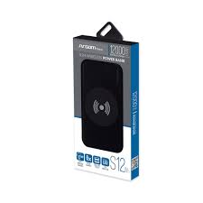 POWER BANK ARGOM S12W 12000MAH ALUMINUM CARGA inalámbrica QI USB DOBLE ARG-PB-1156BK
