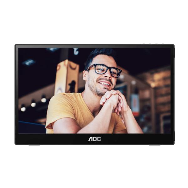 MONITOR 15.6 PULG AOC 16T3E FHD IPS 1920 X 1080 60HZ PORTABLE CONECTIVIDAD USB-C X 2 NEGRO