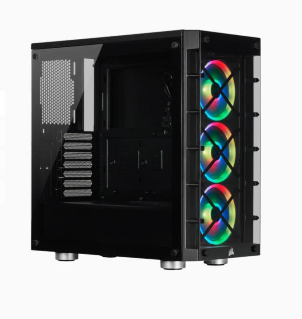 CASE GAMING RGB CORSAIR ICUE 465X MID TOWER VENTILADORES 3 DE 120MM CON VIDRIO LATERAL Y MALLA FRONTAL CC-9011188-WW