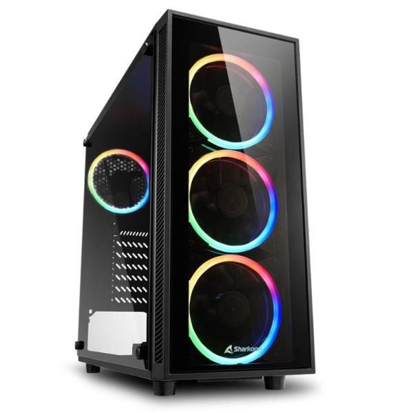 CASE GAMING RGB SHARKOON TG4 MID TOWER VENTILADORES 4 DE 120MM CON VIDRIO LATERAL Y FRONTAL 4044951026685