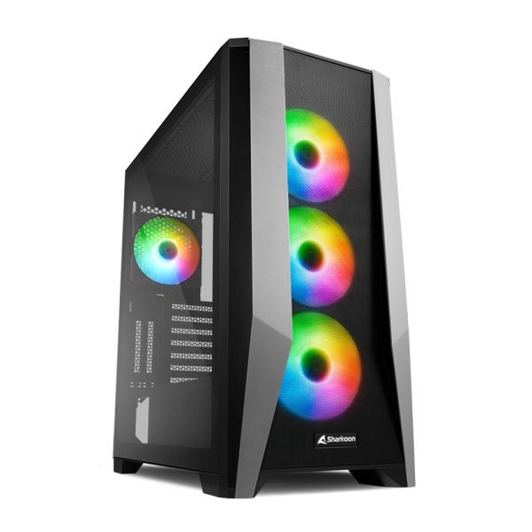 CASE GAMING RGB SHARKOON TG7M  MID TOWER VENTILADORES 4 DE 120MM CON VIDRIO LATERAL Y MALLA FRONTAL4044951035069