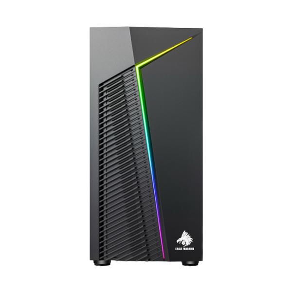 CASE GAMING RGB EAGLE WARRIOR CG03RWRA001C H410 SIN ventilación INCLUIDA CON VIDRIO LATERAL Y TIRA RGB