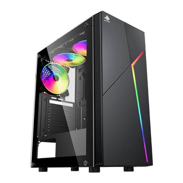 CASE GAMING RGB EAGLE WARRIOR CG15AARA001C MID TOWER SIN ventilación INCLUIDA CON VIDRIO LATERAL