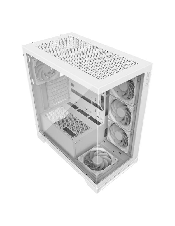 CASE GAMING RGB XPG INVADER X MID TOWER VENTILADORES 5 DE 120MM CON VIDRIO LATERAL Y FRONTAL INVADERXMT-WHCWW