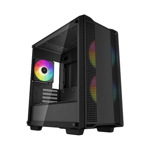 CASE GAMING DEEPCOOL CC360 ARGB MINI TOWER VENTILADORES 3 DE 140MM CON VIDRIO LATERAL Y MALLA FRONTAL R-CC360-BKAPM3-G-1