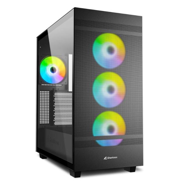 CASE GAMING RGB SHARKOON REBEL C50 MID TOWER VENTILADORES 4 DE 120MM CON VIDRIO LATERAL Y MALLA FRONTAL 4044951038244