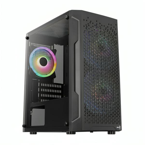 CASE GAMING AEROCOOL TRINITY MINI G-BK-V1 MINI TOWER VENTILADOR 1 DE 120MM CON VIDRIO LATERAL Y MALLA FRONTAL ACCS-PV32013.11