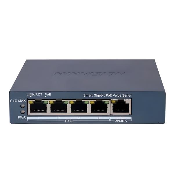 SWITCH HIKVISION DS-3E1505P-EI/M(O-STD) 4 PUERTOS GIGABIT POE / 1 PUERTO GIGABIT RJ45 ADMINISTRABLE 301802989