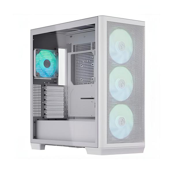 CASE GAMING RGB APNX  C1-WT-v1 MID TOWER VENTILADORES 4 DE CON MALLA FRONTAL Y LATERAL APCM-CR01043.21