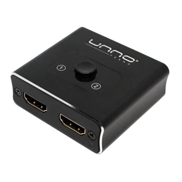 SWITCH UNNO TEKNO HB1201BK SWITCH HDMI BIDIRECTIONAL 2X1 / 1X2 4K 60HZ NO ADMINISTRABLE