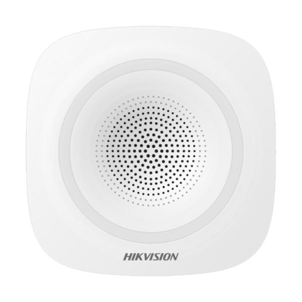 SIRENA INALAMBRICA INTERIOR HIKVISION DS-PS1-I-WB 433 MHZ 90?110 DB AES-128 / ANTISABOTAJE / LED / SALTO DE FRECUENCIA