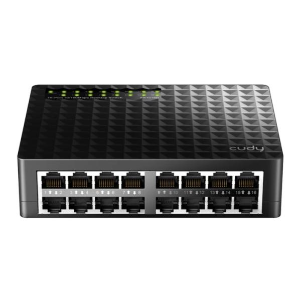 SWITCH  CUDY  FS1016D 1.0  16 PUERTOS RJ45  10/100 MBPS  NO ADMINISTRABLE