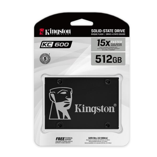 HD INTERNO SOLIDO 512GB KINGSTON KC600 2.5 PULG SATA III 550MB/S / 520MB/S SKC600/512G