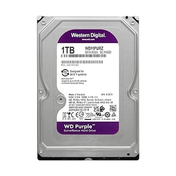 HD INTERNO 1TB WESTERN DIGITAL PURPLE WD11PURZ 3.5 PULG SATA III 5400 RPM 64MB CACHE SURVEILLANCE