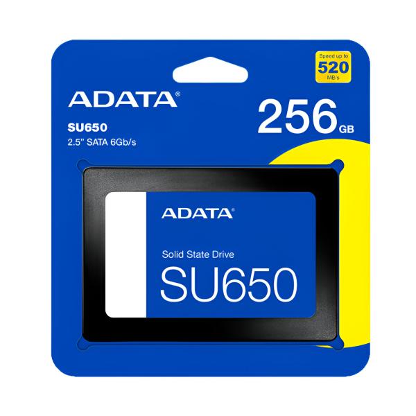 HD INTERNO SOLIDO 256GB ADATA SU650 2.5 PULG SATA III 520MB/S / 450MB/S ASU650SS-256GT-R