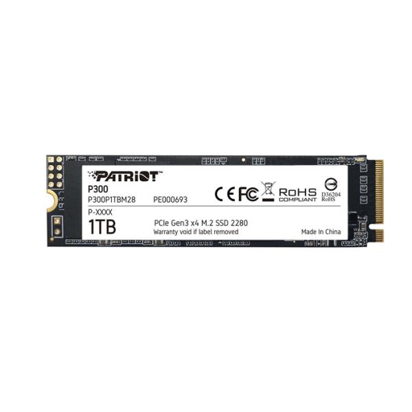 HD INTERNO SOLIDO 1TB PATRIOT P300 M.2 2280 PCIE GEN3 X4 NVME 2100MB/S / 1650MB/S P300P1TBM28 P300