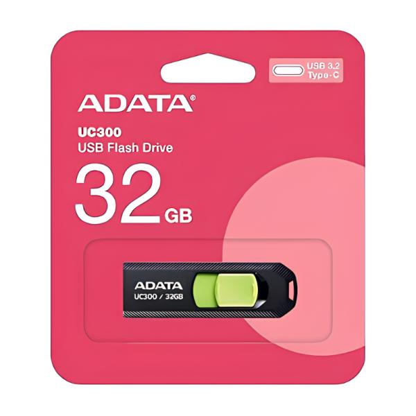 MEMORIA USB 32GB ADATA UC300 USB-C 3.2 GEN 1 ACHO-UC300-32G-RBK/GN