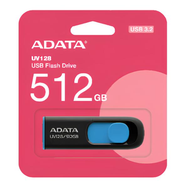 MEMORIA USB 512GB ADATA UV128 USB-A  3.2 GEN 1 AUV128-512G-RBE