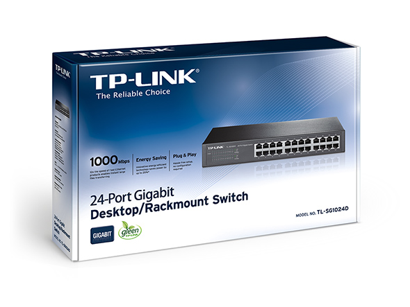 SWITCH TP LINK TL-SG1024D 24 PUERTOS RJ45 GIGABIT 10/100/1000 MBPS NO ADMINISTRABLE