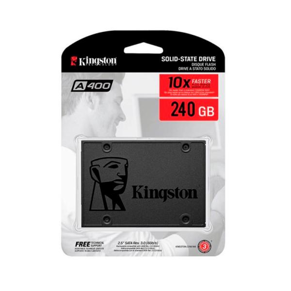 HD INTERNO SOLIDO 240GB KINGSTON A400 2.5 PULG SATA III 500MB/S / 350MB/S SA400S37/240G