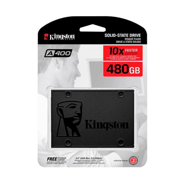 HD INTERNO SOLIDO 480GB KINGSTON A400 2.5 PULG SATA III 500MB/S / 450MB/S SA400S37/480G