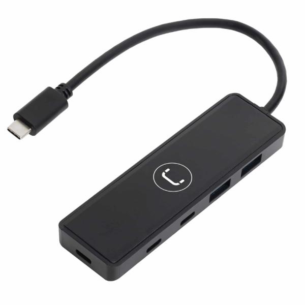 HUB UNNO TEKNO  HB1012BK USB-C  4 PUERTOS 2 USB-C 3.0 2 USB-A 3.0 5 GBPS