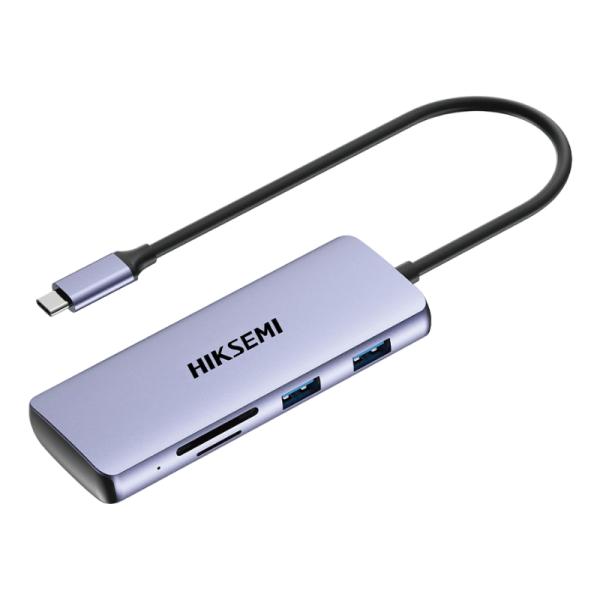 HUB HIKSEMI HS-HUB-DS8 8 EN 1 USB-C 1 PUERTO HDMI 1 PUERTO PD CARGA RAPIDA 1 PUERTO SD 1 PUERTO TF 3 PUERTOS USB 3.0 Y 1 PUERTO USB 2.0 5 GBPS