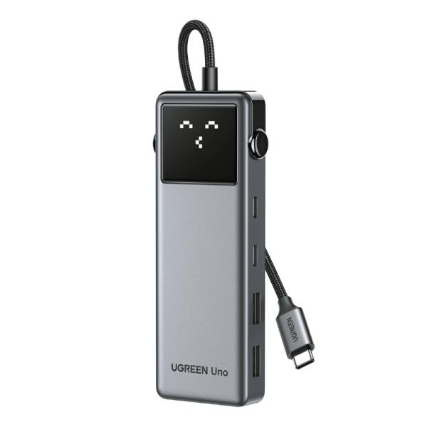 HUB UGREEN CM888 6 EN 1 USB-C 2 PUERTOS USB-A 2 PUERTOS USB-C 1 PUERTO HDMI Y 1 PUERTO PD 10GBPS CON LED DISPLAY 35998