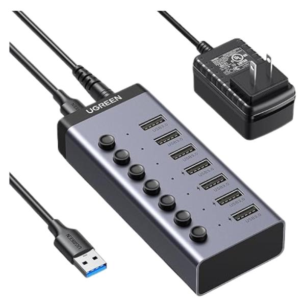 HUB UGREEN CM481 7 PUERTOS USB 3.0 TRANSFERENCIA 5 GBPS 90305