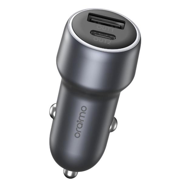 CARGADOR DE CARRO ORAIMO BULLET 48 48W 1 PUERTO USB-A Y 1 PUERTO USB-C OCC-73D