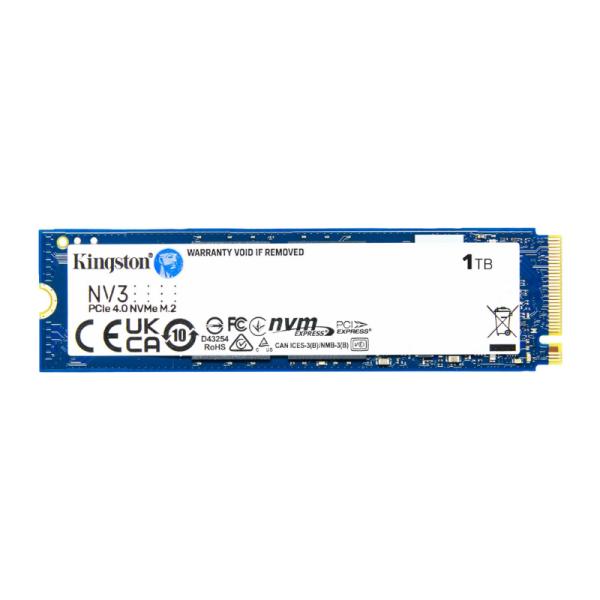 HD INTERNO SOLIDO 1TB KINGSTON NV3 M.2 2280 PCIE GEN4 X4 6000MB/S / 4000MB/S SNV3S/1000G