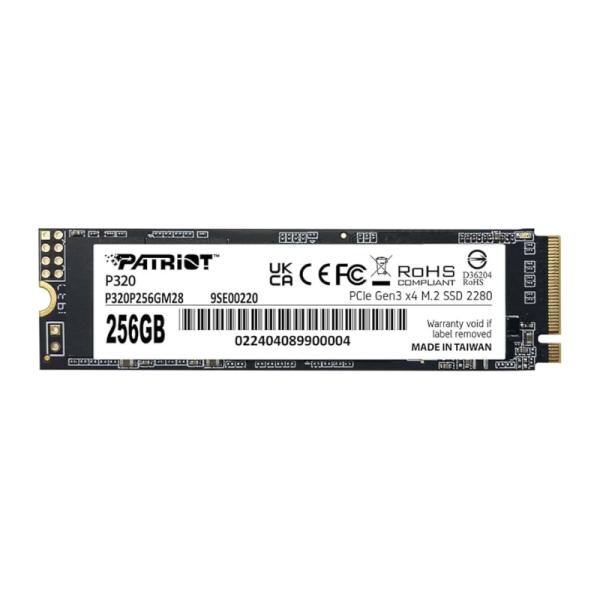 HD INTERNO SOLIDO 256GB PATRIOT P320 M.2 2280 PCIE GEN3 X4 2200MB/S / 1200MB/S P320P256GM28