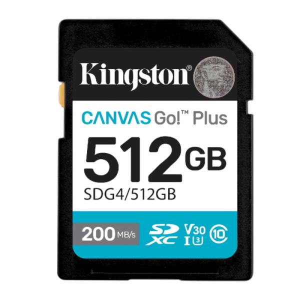 MEMORIA MICRO SDXC 512GB KINGSTON CLASE 10 200 MB/S / 160 MB/S SDCG4/512GB PARA JUEGOS PARA móviles, DRONES, cámaras DEPORTIVAS