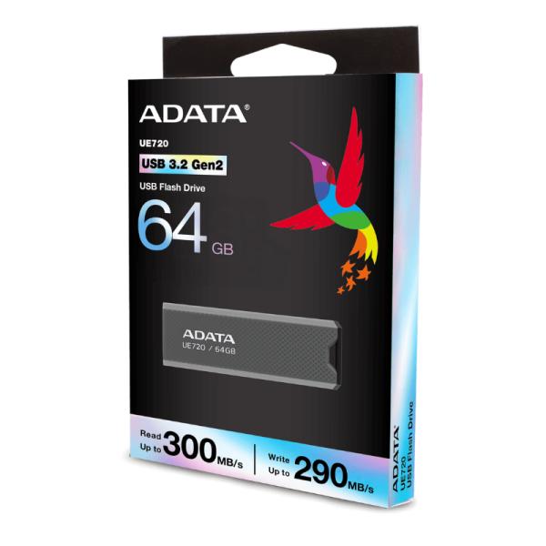 MEMORIA USB 64GB ADATA UE720 USB-A 3.2 GEN 2 UE720-64G-CGY/BK